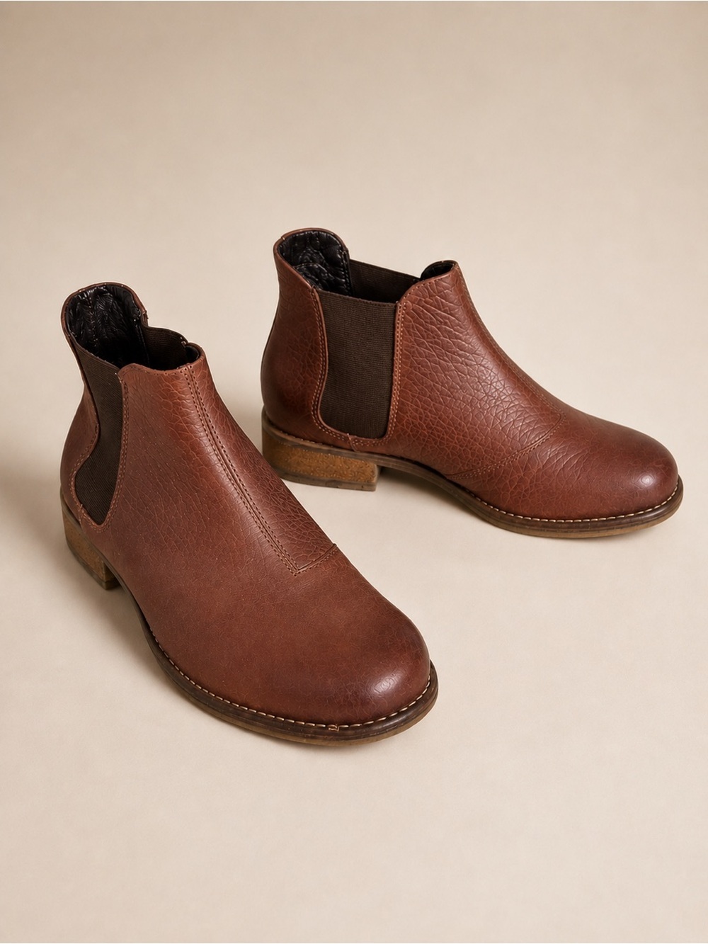 Josef Seibel Brown Pebbled Leather Chelsea Ankle Boots Comfort Booties EU 39